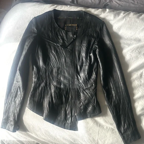 Kate Moss for Topshop Asymmetric Leather Jacket - Picture 2 of 12